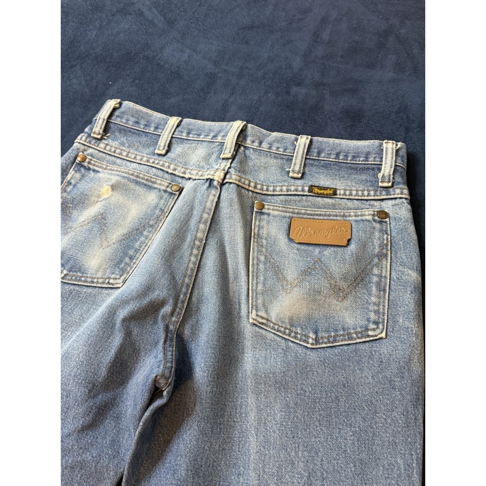 Men's Vintage Wrangler Jeans George Strait Blue Denim Cowboy Cut Sz31x26 CREASED